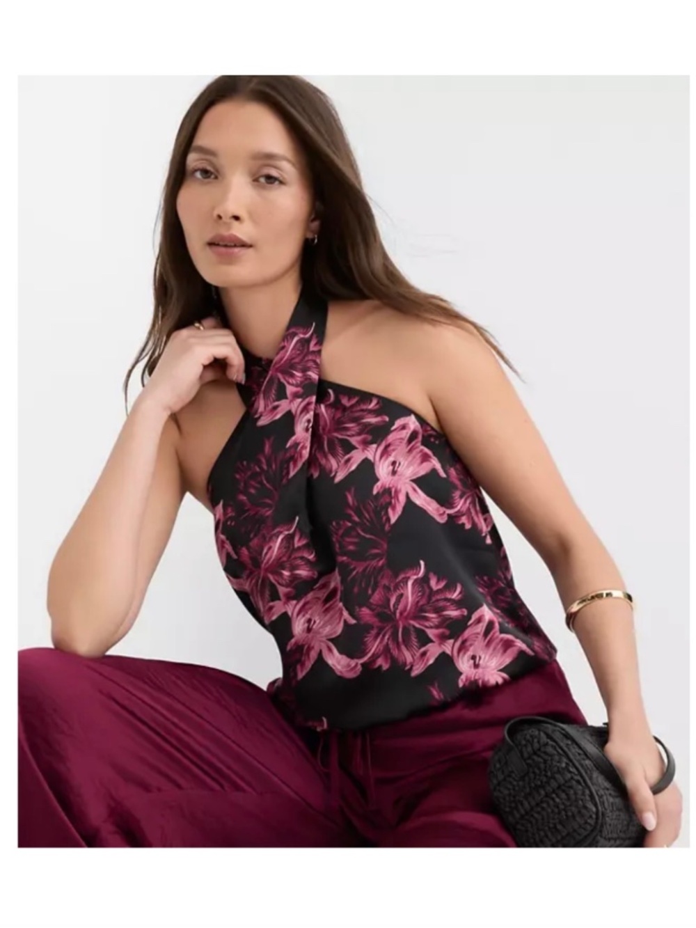 Loft halter neck blouse floral
